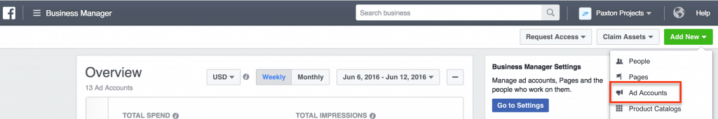 facebook ad account