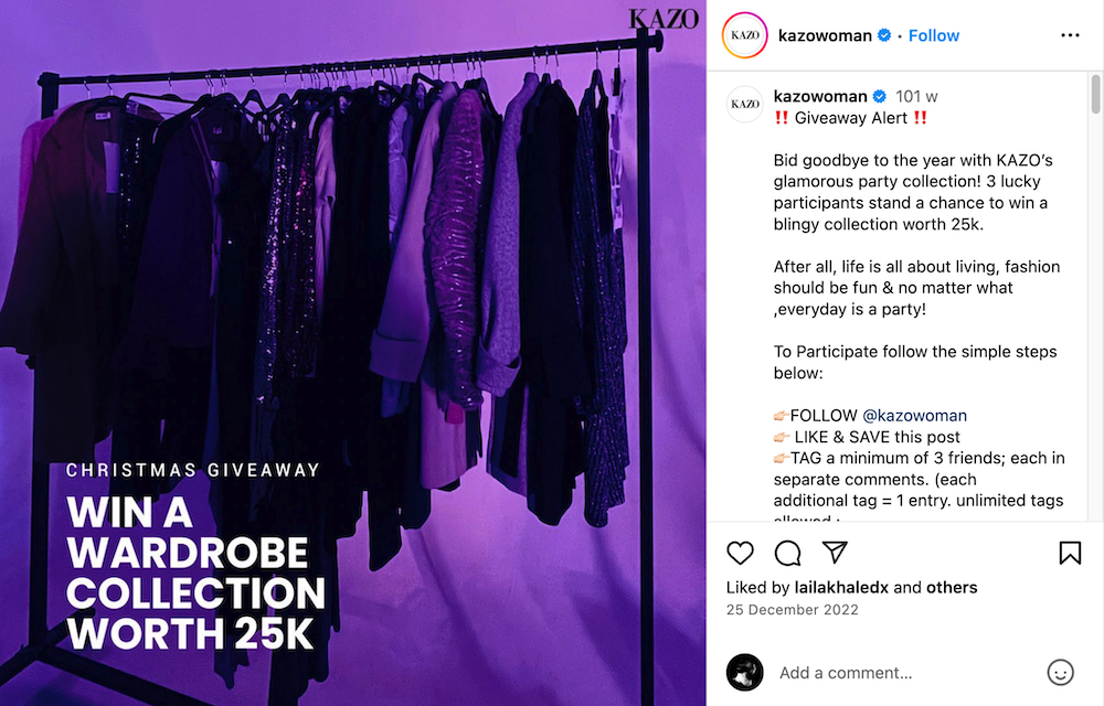 Kazowoman Instagram Wardrobe Giveaway