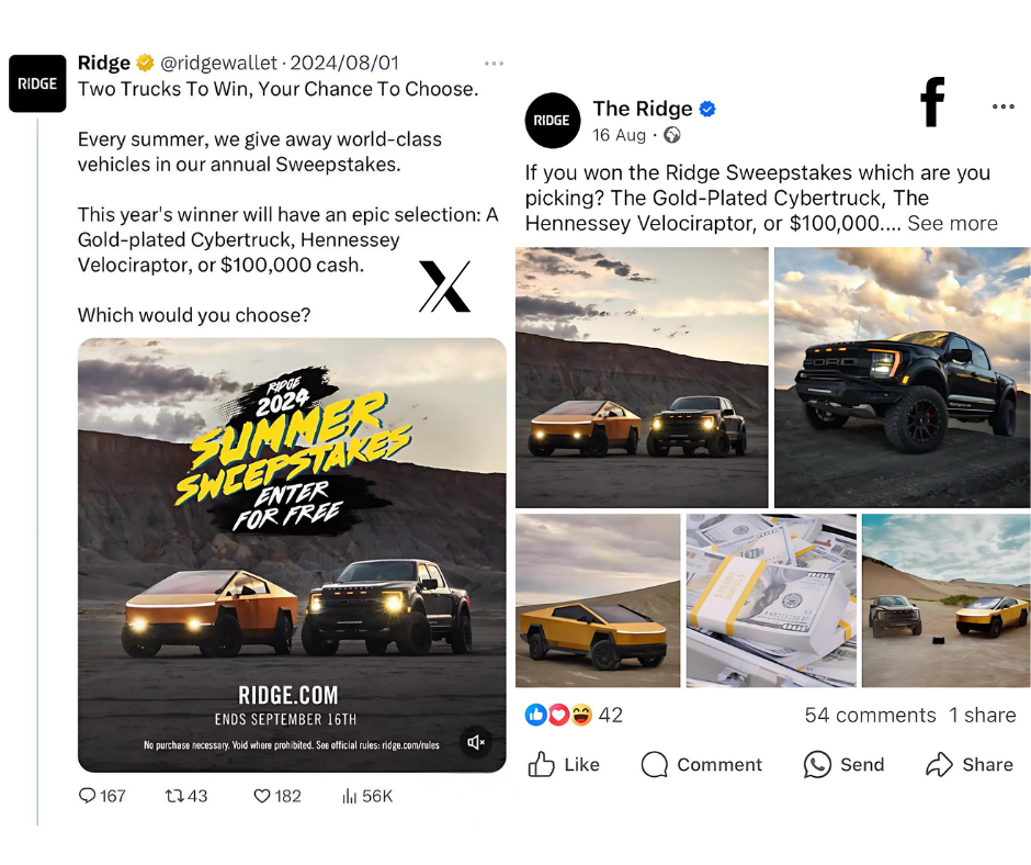 Ridge Wallet Giveaway Socials
